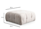 Kutna sofa Amaris dvosjed s pufom - bež