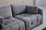 Kutna sofa Amaris dvosjed s pufom - sivi Kutna sofa Amaris dvosjed s pufom - sivi