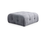 Kutna sofa Amaris dvosjed s pufom - sivi