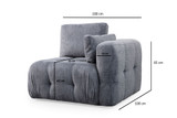 Kutna sofa Amaris dvosjed s pufom - sivi