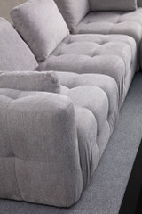 Kutna sofa Amaris dvosjed s pufom - svijetlo siva