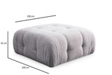 Kutna sofa Amaris dvosjed s pufom - svijetlo siva