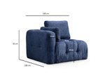 Kutna sofa Amaris dvosjed s pufom - tamnoplava