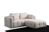 Kutna sofa Amaris dvosjed s pufom - bijeli
