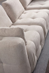 Kutna sofa Amaris trosjed s pufom - bež