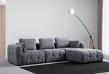 Kutna sofa Amaris trosjed s pufom - sivi Kutna sofa Amaris trosjed s pufom - sivi