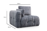 Kutna sofa Amaris trosjed s pufom - sivi Kutna sofa Amaris trosjed s pufom - sivi