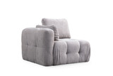 Kutna sofa Amaris trosjed s pufom - svijetlo siva