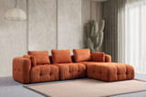 Kutna sofa Amaris 3 sjedala s torbicom - narančasta