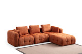 Kutna sofa Amaris 3 sjedala s torbicom - narančasta