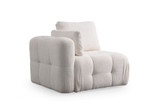 Kutna sofa Amaris trosjed s pufom - bijeli