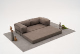Sofa s 3 sjedala Udobnost - Siva v2