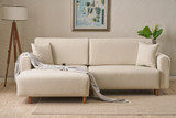 Kutna sofa na razvlačenje Griva lijevo - krema