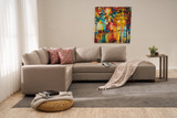 Kutna sofa na razvlačenje Aly Right - Bež