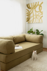 Kauč na razvlačenje s 3 sjedišta Kutak - kaki