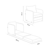 Kauč na razvlačenje s 1 sjedištem Saga Single - krema