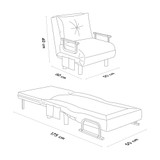 Kauč na razvlačenje s 1 sjedištem Sento jednokrevetni - sivi