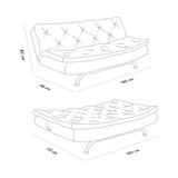 Kauč na razvlačenje s 3 sjedišta Rivo - Tamno siva Kauč na razvlačenje s 3 sjedišta Rivo - Tamno siva