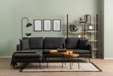 Kutna sofa Reya - Tamno siva