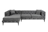 Kutna sofa Como Eco lijevi - antracit, crni