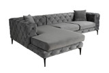 Kutna sofa Como Eco lijevi - antracit, crni