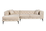 Kutna sofa Como Eco Lijevo - Bež, Crna