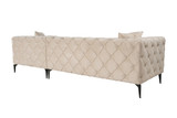 Kutna sofa Como Eco Lijevo - Bež, Crna