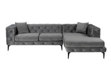 Kutna sofa Como Eco Desno - Antracit, Crna
