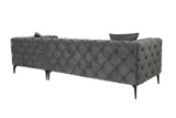 Kutna sofa Como Eco Desno - Antracit, Crna