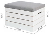Wooden pouffe - chest 3636