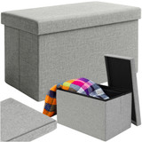 Sivi puf  od tkanine 60x30x30 cm Ruhhy 25996