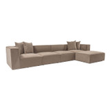 Kutna sofa Sora (L1-O1-O1-1R-POUFFE ) - Cappuccino