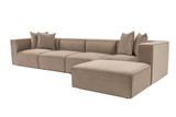 Kutna sofa Sora (L1-O1-O1-1R-POUFFE ) - Cappuccino Kutna sofa Sora (L1-O1-O1-1R-POUFFE ) - Cappuccino