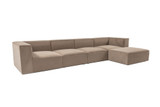 Kutna sofa Sora (L1-O1-O1-1R-POUFFE ) - Cappuccino