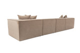 Kutna sofa Sora (L1-O1-O1-1R-POUFFE ) - Cappuccino