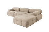 Kutna sofa Doblo trosjed s pufom (L1-O1-1R-Pouffe) - breskva Kutna sofa Doblo trosjed s pufom (L1-O1-1R-Pouffe) - breskva