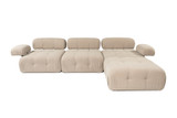 Kutna sofa Doblo trosjed s pufom (L1-O1-1R-Pouffe) - breskva Kutna sofa Doblo trosjed s pufom (L1-O1-1R-Pouffe) - breskva