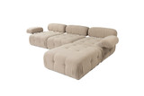 Kutna sofa Doblo trosjed s pufom (L1-O1-1R-Pouffe) - breskva