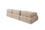 Kutna sofa Doblo trosjed s pufom (L1-O1-1R-Pouffe) - breskva