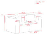 Sofa s 2 sjedala Raks - Siva Sofa s 2 sjedala Raks - Siva