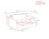 Kauč na razvlačenje s 2 sjedišta Saros - Antracit