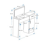 Stol za šminkanje Inci - atlantski bor, antracit Stol za šminkanje Inci - atlantski bor, antracit