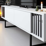 TV stalak Chrome Line - bijela, crna