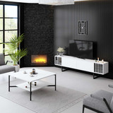 TV stalak Chrome Line - bijela, crna