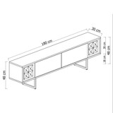 TV stalak Chrome Line - bijela, crna
