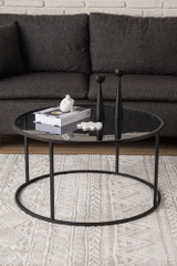 Klub stolić Startis 80 - crni, dimni