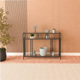 Komoda Venedik - 100 crna, dimljeno staklo