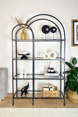 Dvostruka polica za knjige - crna, prozirna