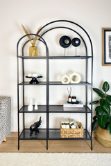 Dvostruka polica za knjige - crna, dimljena