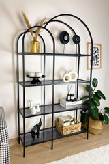 Dvostruka polica za knjige - crna, dimljena